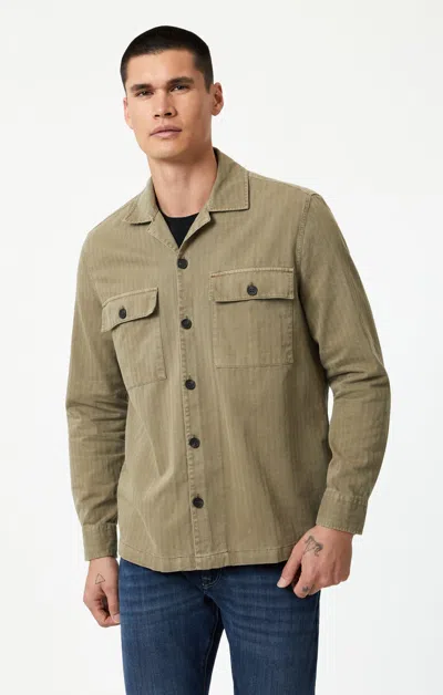 Mavi Double Pocket Overshirt In Mermaid In Khaki