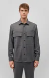Mavi Double Pocket Shirt In Dark Grey Melange In Grey