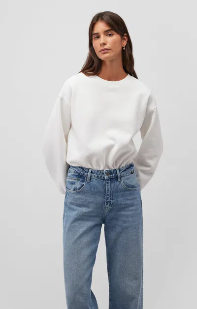 Mavi Drop Shoulder Sweatshirt In Antique White