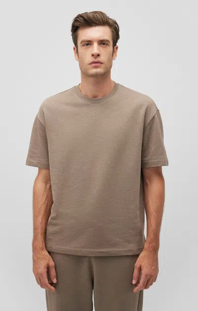 Mavi Drop Shoulder T-shirt In Brindle In Tan