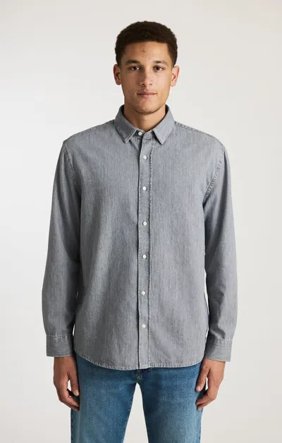 Mavi Edition Long Sleeve Button-up Shirt In Grey Indigo In Blue