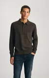 Mavi Edition Long Sleeve Polo Sweater In Shitake In Brown