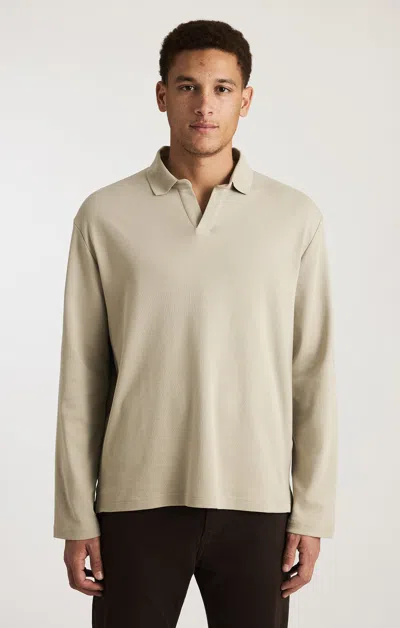 Mavi Edition Long Sleeve Polo T-shirt In London Fog In Neutral