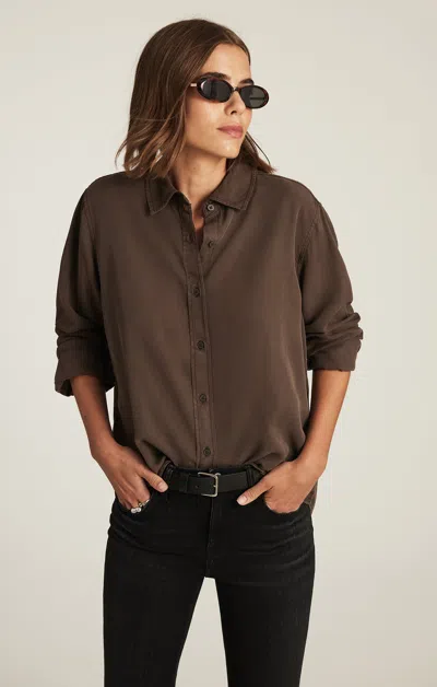 Mavi Edition Tencel™ Button-up Shirt In Chocolate Brown