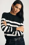 Mavi Edition Wool Crew Neck Sweater In Black White Stripe In Black