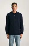 Mavi Edition Wool Long Sleeve Polo Sweater In Total Eclipse In Blue