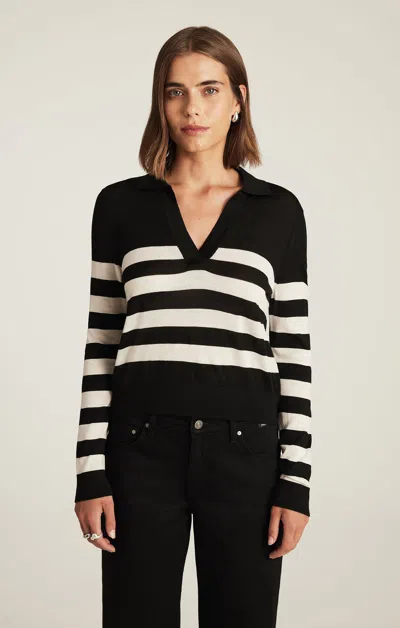 Mavi Edition Wool Pullover Sweater In Black Stripe