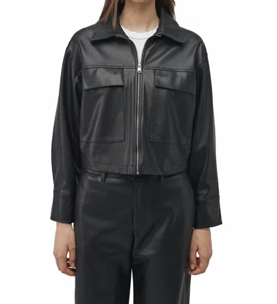 Mavi Emilee Leather Jacket In Black