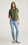 Mavi Emma Slim Boyfriend In Light Brushed Flex Blue In Green