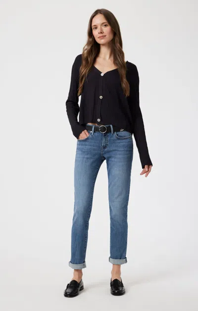 Mavi Emma Slim Boyfriend In Mid Shaded Flex Blue In Medium Blue