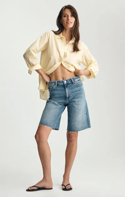 Mavi Erika Bermuda Shorts In Mid Brushed Classic Blue