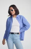 Mavi Eyelet Button-up Shirt In Persian Jewel
