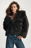 Mavi Faux Fur Short Jacket In Turkish Coffee In Brown