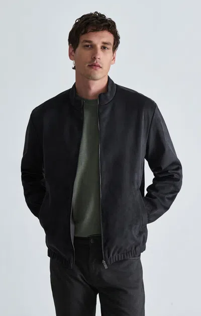 Mavi Faux Suede Bomber Jacket In Unexplored In Dark Grey