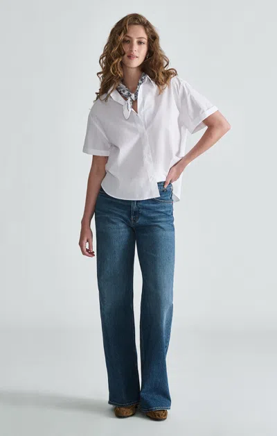 Mavi Florida Wide Leg In Dark Brushed Classic Blue In Dark Blue
