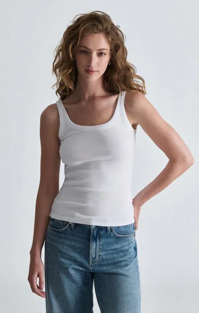 Mavi Frankie Ribbed Tank Top In White