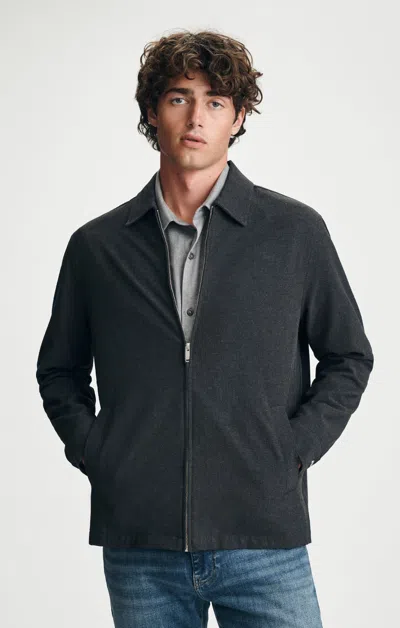 Mavi Full Zip Shirt In Dark Grey Melange