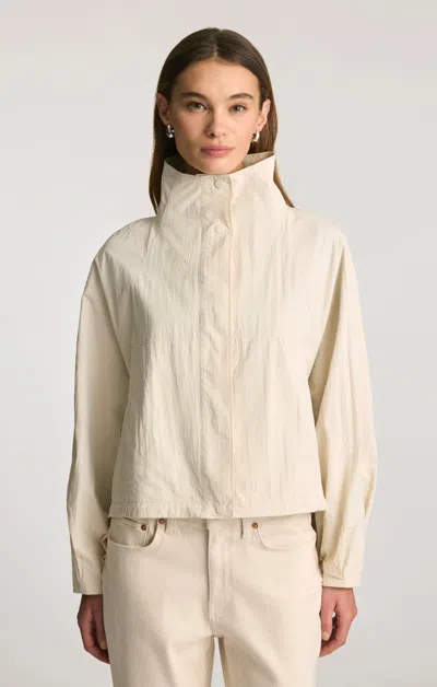 Mavi Funnel Neck Utility Jacket In Light Grey In Sand