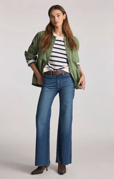 Mavi Grace Flare In Dark Brushed Classic Blue