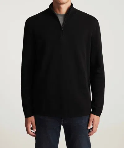 Mavi Half Zip Sweater In Black In Animal Print