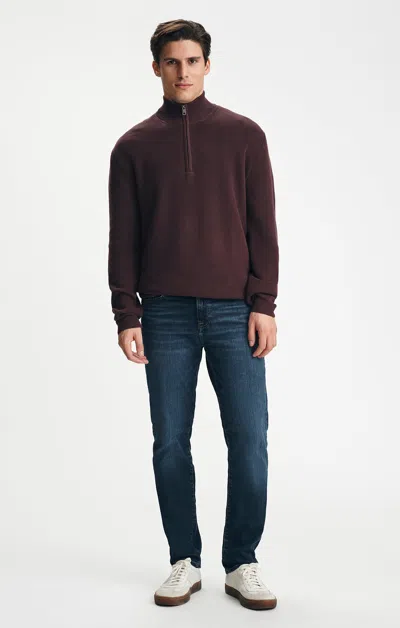 Mavi Half Zip Sweater In Fudge In Brown