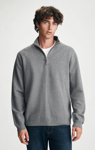 Mavi Half Zip Sweater In Grey Melange