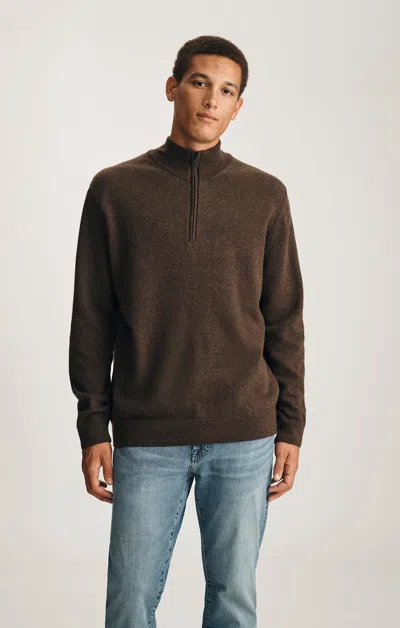 Mavi Half Zip Sweater In Seal Brown