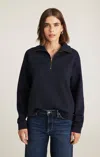 Mavi Half Zip Sweatshirt In Navy Blazer In Blue
