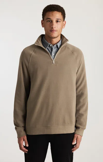 Mavi Half Zip Sweatshirt In Walnut In Sand