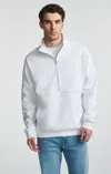 Mavi Half Zip Sweatshirt In White In White