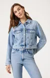 Mavi Harmony Denim Jacket In Light Blue Bloom Denim In Light Blue