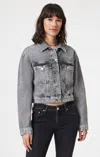 Mavi Harmony Denim Jacket In Light Smoke Denim In Grey