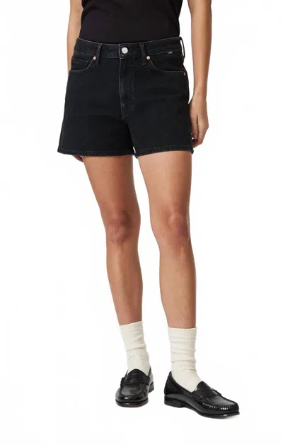 Mavi Heidi Denim Shorts In Dark Smoke In Black