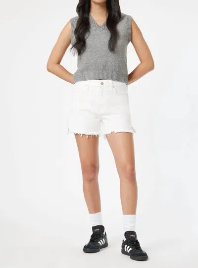 Mavi Heidi Straight Leg Shorts In Off White