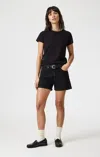 Mavi Heidi Straight Leg Shorts In Dark Smoke 90's In Dark Grey