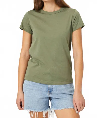 MAVI HELENA CREW NECK TOP IN DEEP LICHEN GREEN