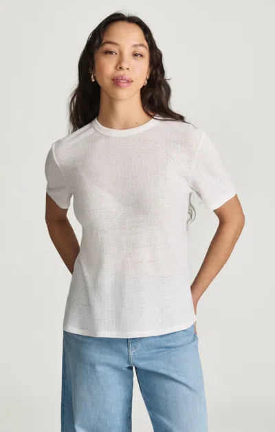 Mavi Hemp Crew Neck T-shirt In White