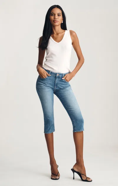 Mavi Hilary Capri In Blue Brushed Flex Blue