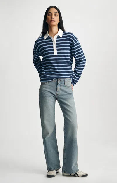Mavi Ibiza Relaxed Straight Jeans In Light Shaded Denim In Light Blue