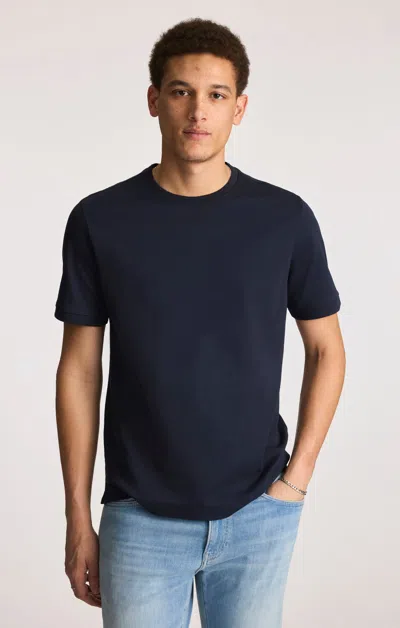 Mavi Interlock Crew Neck T-shirt In Sky Captain In Black