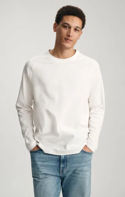 Mavi Interlock Long Sleeve Crew Neck T-shirt In Antique White