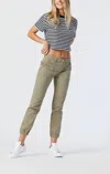 Mavi Ivy Twill Slim Cargo Pant In Vetiver In Green