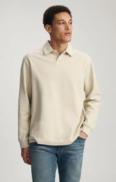 Mavi Jacquard Interlock Polo Sweatshirt In Overcast In Sand