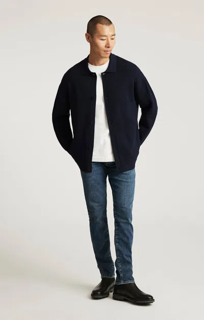 Mavi Jake Slim Leg In  Brushed Feather Blue In Black