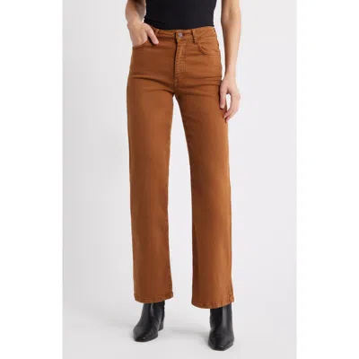 Mavi Jeans Alena High Waist Wide Leg Jeans In Brown