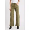 Mavi Jeans Alena High Waist Wide Leg Sateen Pants In Green