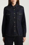Mavi Jeans Angela Classic Denim Shirt In Black