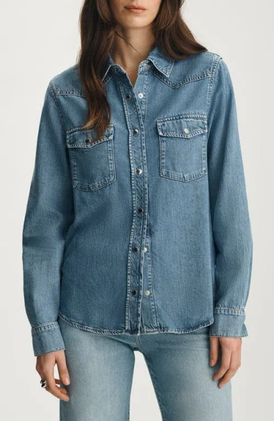 Mavi Jeans Angela Denim Western Shirt In Blue