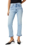 Mavi Jeans Anika High Waist Fray Hem Crop Flare Jeans In Light Flex Blue