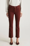 Mavi Jeans Anika High Waist Raw Hem Crop Flare Jeans In Brown
